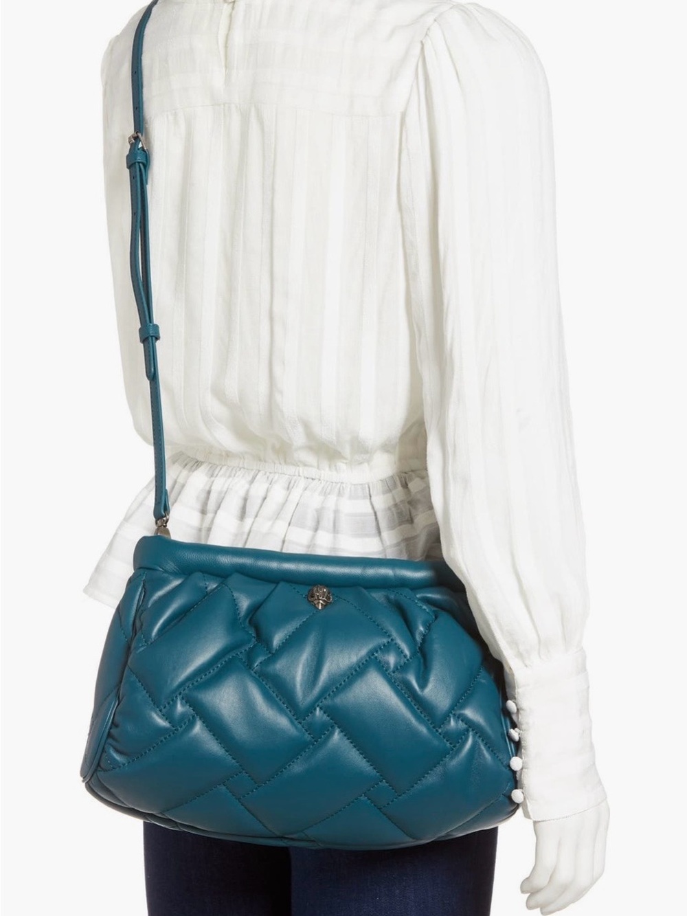 Kurt Geiger Quilted Teal Leather Crossbody SOLD OUT IN STORES!